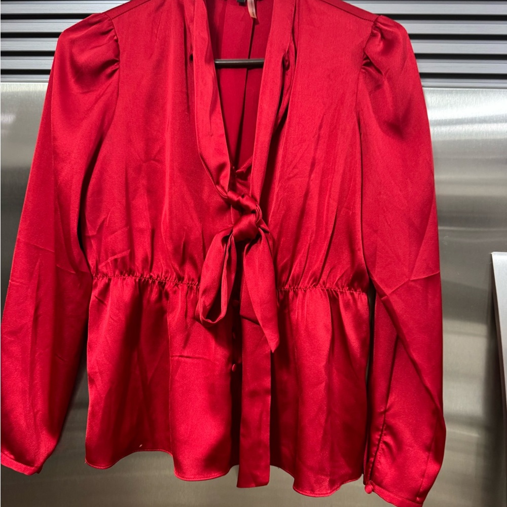 1. State Vibrant Red Blouse